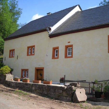 Gransdorf, Mühlengebäude, Vorderseite, 2017 © Interessengemeinschaft Bauernhaus, Arthur Weyns