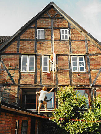 Lauenburg, Fachwerkhaus Elbstrasse, Südseite Aufmaß 1988 © Interessengemeinschaft Bauernhaus, Margot und Wolfgang Pauli