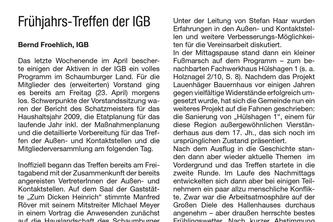 Frühjahrs-Treffen der IGB