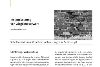Instandsetzung von Ziegelmauerwerk