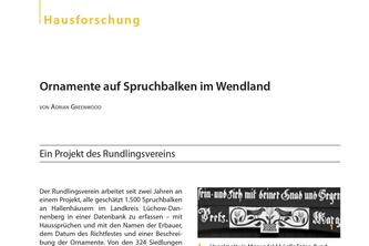 Ornamente auf Spruchbalken im Wendland