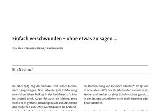 Einfach verschwunden – ohne etwas zu sagen ...