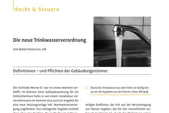 Die neue Trinkwasserverordnung