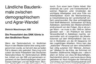 Ländliche Baudenkmale zwischen demographischem und Agrar-Wandel
