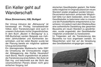 Ein Keller geht auf Wanderschaft