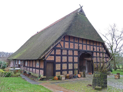 Niederdeutsches Hallenhaus von 1773 i in Syke-Henstedt Nr. 5. Größe: 13 x 30 m. © Interessengemeinschaft Bauernhaus, Heinz Riepshoff